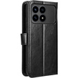 Etui z klapką do Xiaomi Poco F8 Pro, Crazy Horse Wallet, czarne