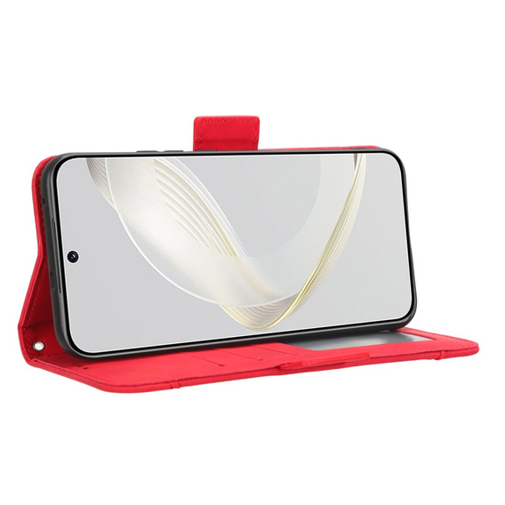 Etui z klapką do Huawei Nova 11 Pro, Card Slot, czerwone