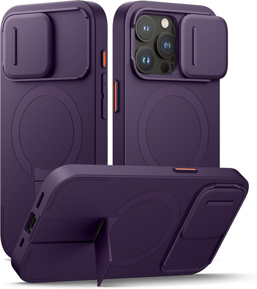 Etui do iPhone 15 Pro, Suritch Shockproof, do MagSafe, fioletowe