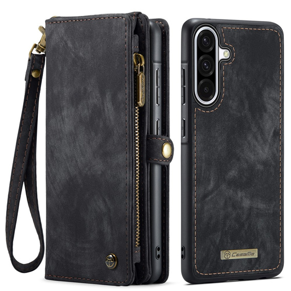 Etui CASEME do Samsung Galaxy A56 5G, Retro Leather Wallet, z paskiem, czarne