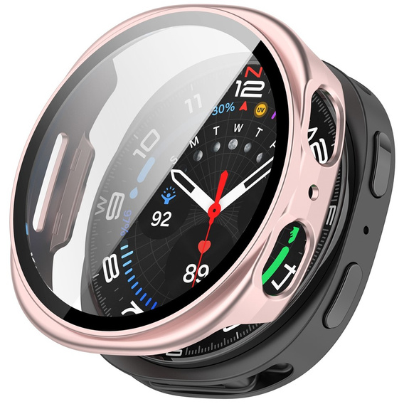 2w1 Etui + Szkło Hartowane do Samsung Galaxy Watch 8 40mm, Różowe