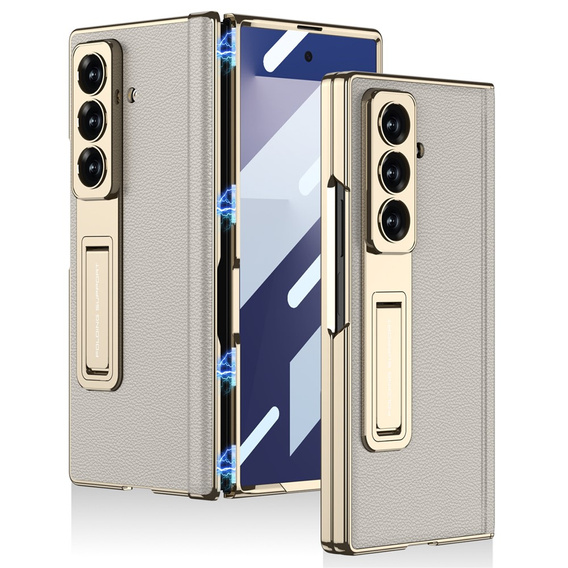 Etui GKK do Samsung Galaxy Z Fold7 5G tytanowe szare ze szkłem na ekran zewnętrzny
