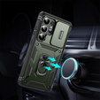 Etui do Samsung Galaxy S25 Ultra, KickStand Camera Lens, ciemnozielone