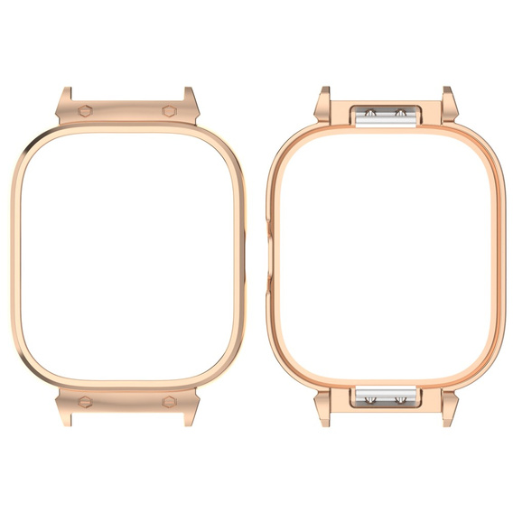 Etui metalowe do Xiaomi Redmi Watch 4, Różowe rose gold