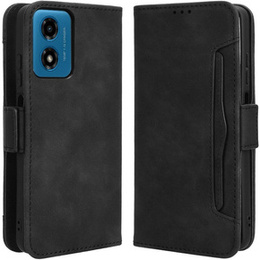 Etui z klapką do Motorola Moto E14, Card Slot, czarne