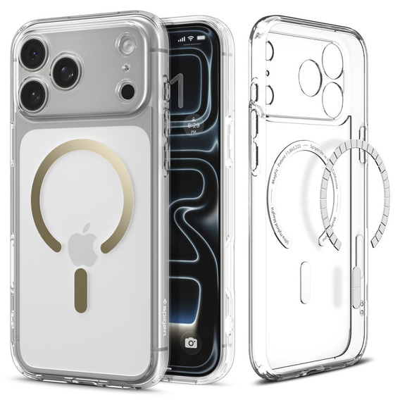 Etui Spigen do iPhone 17 Pro Max, Ultra Hybrid MagSafe, Clear / Gold