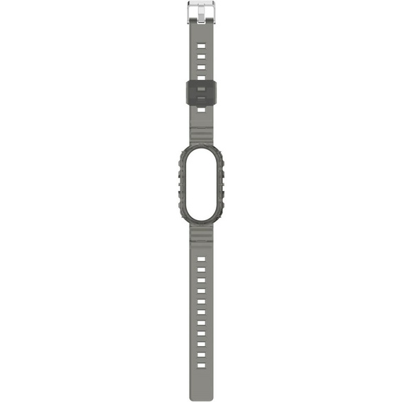 Pasek Silikonowy do Xiaomi Smart Band 10 / 9 / 8, Przezroczysty czarny