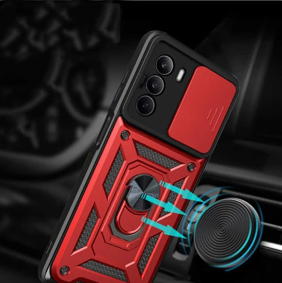 Etui pancerne do Realme C71, CamShield Slide, czerwone