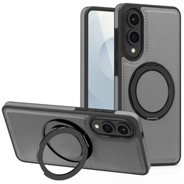 Etui  do Samsung Galaxy S25 Edge, magnetyczne z obrotowym pierścieniem – szare