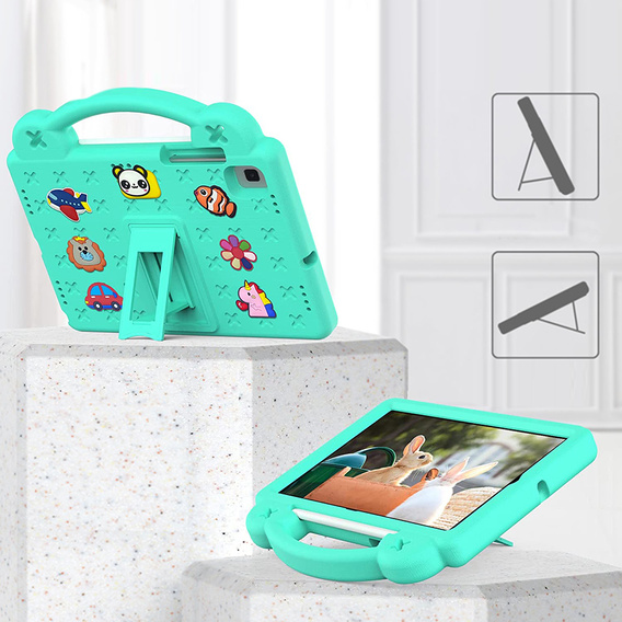 Etui do Samsung Galaxy Tab S6 Lite 10.4" 2020/2022/2024 / Tab A7 2020 T500 / T505 / Tab S6 T860/T865, Cute Patterns, z podstawką, Zielone