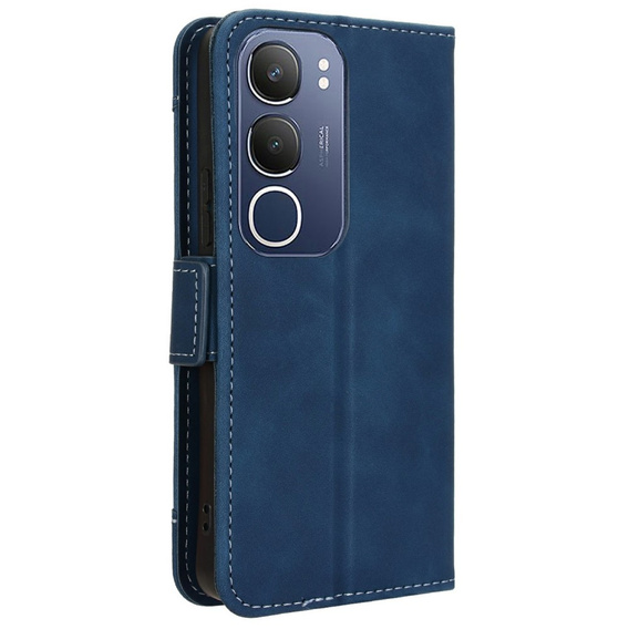 Etui z klapką do Vivo Y19s, Card Slot, granatowe