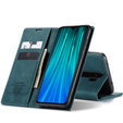 Etui CASEME do Xiaomi Redmi Note 8 Pro, Leather Wallet Case, turkusowe