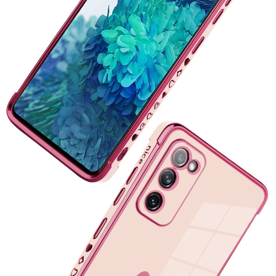 Etui do Samsung Galaxy S20 FE, Electro heart, różowe rose gold