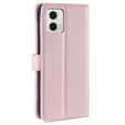 Etui z klapką do Motorola Moto G73 5G, Wallet Zipper Pocket, różowe