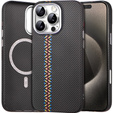 Etui do iPhone 15 Pro, Carbon Fiber MagSafe, czarne