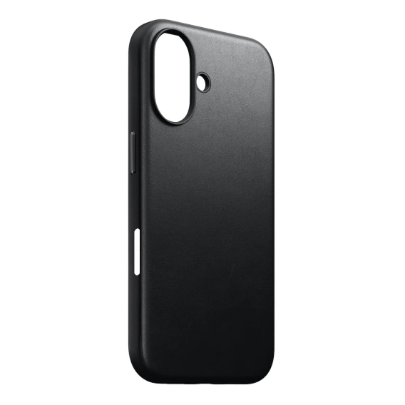 Etui skórzane do iPhone 16, ERBORD Leather MagSafe, czarne + Szkło na ekran
