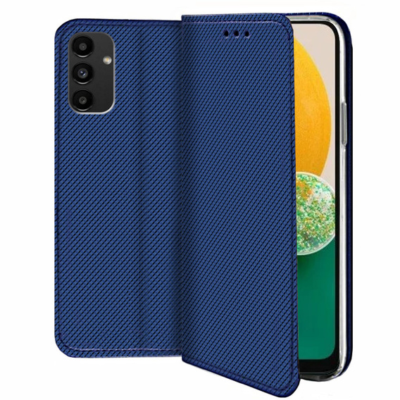 Zestaw Etui do Samsung Galaxy A04S / A13 5G, portfel z klapką, Smart Magnet, Granatowe + Szkło