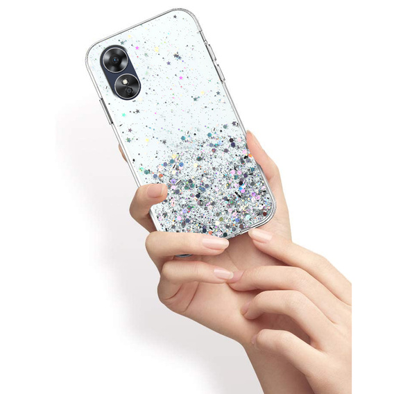 Etui do Oppo A17, Glittery, przezroczyste