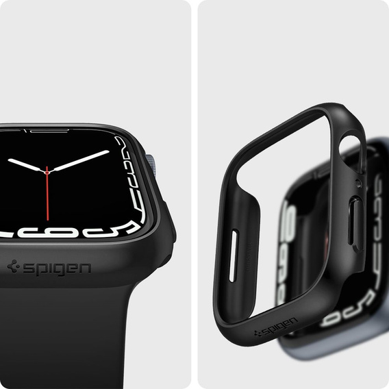 Etui SPIGEN do Apple Watch 7/8/9 45MM, Thin Fit, Czarny