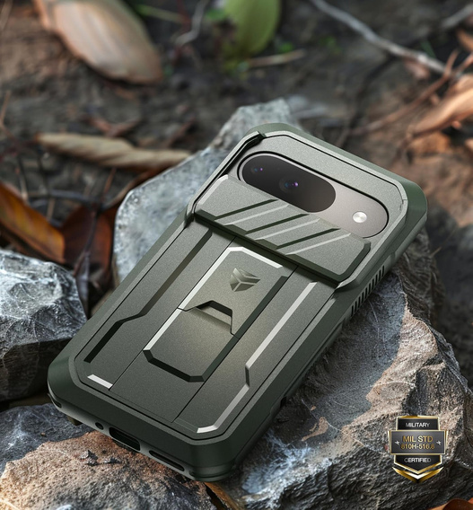 Etui pancerne do Google Pixel 9, Dexnor Full Body (Two Frames), zielone