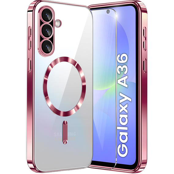 Etui do Samsung Galaxy A36 5G, Electro MagSafe, różowe rose gold + Szkło na ekran