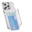 Etui do iPhone 16 Pro, Card Holder Kickstand, przezroczyste