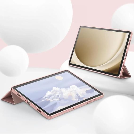Etui z klapką do Samsung Galaxy Tab A11+, Tri-fold, różowe