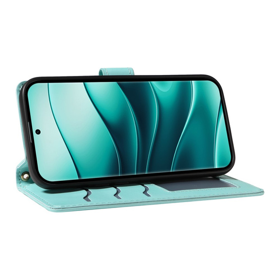 Etui z klapką do Xiaomi Redmi Note 14 Pro 5G / Xiaomi Redmi Note 14 Pro+ 5G / Xiaomi Poco X7 5G, Rhombus Crossbody Leather, zielone