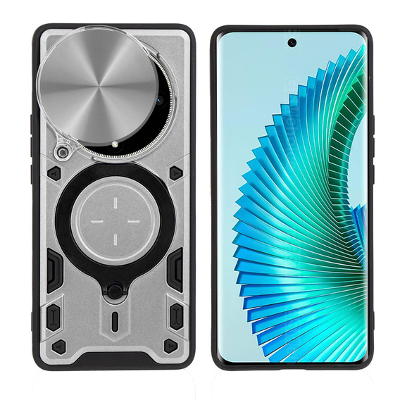 Etui pancerne do Honor Magic 6 Lite 5G, CamShield Slide, srebrne