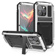 Etui do iPhone 15 Pro, R-JUST, pancerne, srebrne / czarne