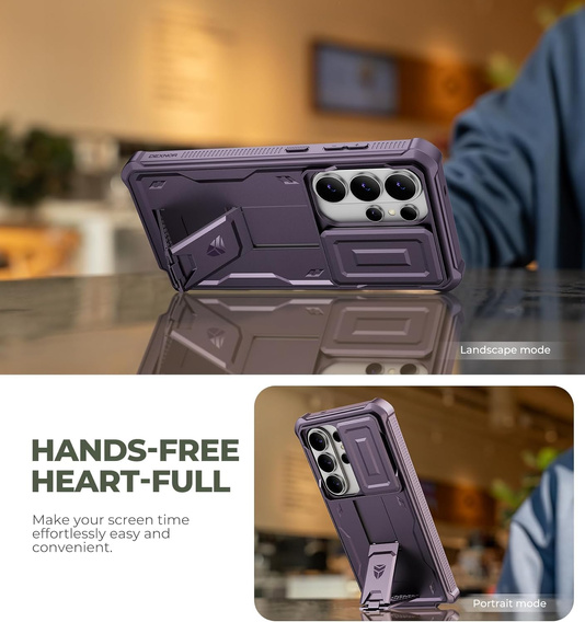 Etui pancerne do Samsung Galaxy S26 Ultra, Dexnor Full Body (Two Frames), fioletowe