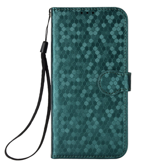 Etui z klapką do Motorola Moto G56 5G, Wallet Rhombus, zielone