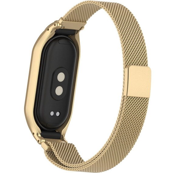Pasek Bransoleta Milanese do Xiaomi Smart Band 10 / 9 / 8, Retro Złoty