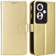 Etui z klapką do Oppo Reno 11F 5G, Crazy Horse Wallet, złote
