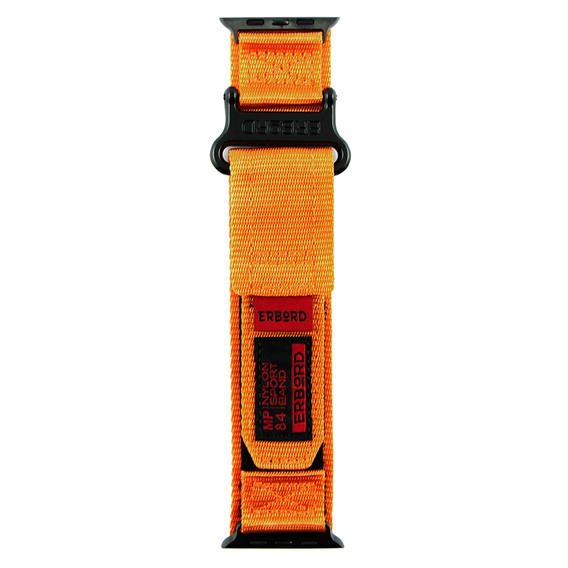 Pasek Nylonowy ERBORD MP84 do Apple Watch 1/2/3/4/5/6/7/8/9/10/11/SE Ultra 1/2/3 42/44/45/46/49mm, Pomarańczowy