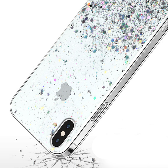 Etui do iPhone X/XS, Glittery, przezroczyste