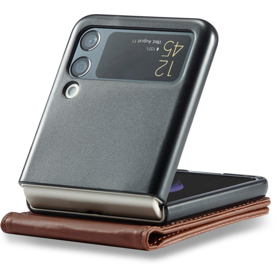 Etui z klapką do Samsung Galaxy Z Flip 4 5G, LC.IMEEKE, brązowe