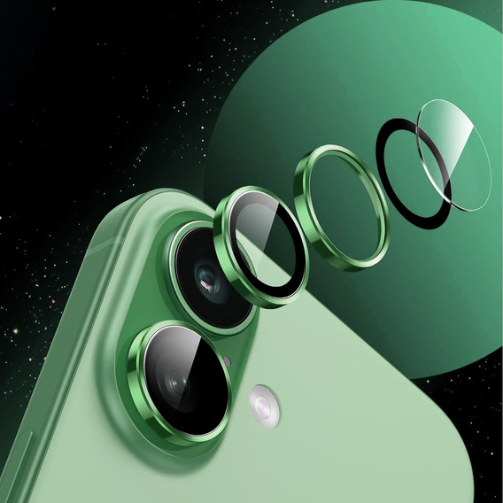 2x Szkło na aparat ERBORD OPTIK Pro do iPhone 17, zielone