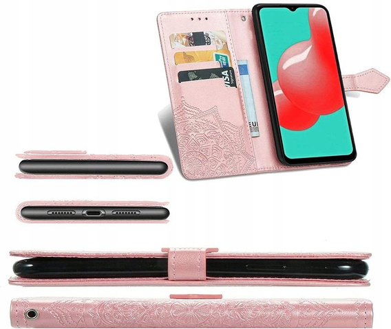 Etui z klapką do Samsung Galaxy M52 5G, Mandala, różowe