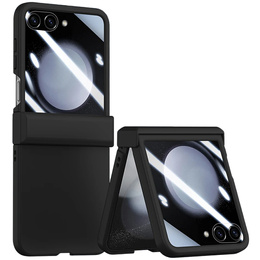 Etui do Samsung Galaxy Z Flip7 FE / Z Flip6, Ring Holder, ze szkłem, czarne