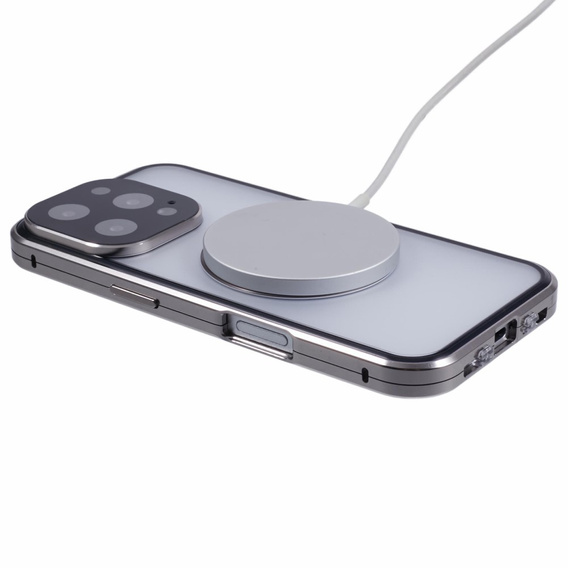 Etui Magnetic Dual Glass MagSafe do iPhone 16 Pro Max, tytanowe
