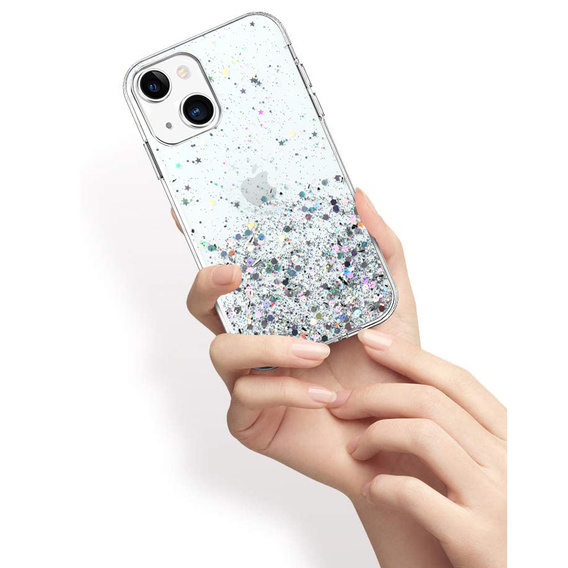 Etui do iPhone 13, Glittery, przezroczyste