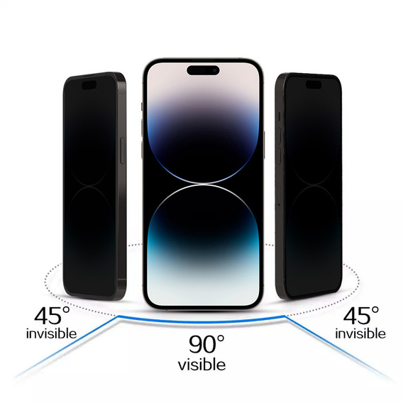 Szkło Hartowane Prywatyzujące do iPhone 17 Pro Max, Privacy Glass, czarne