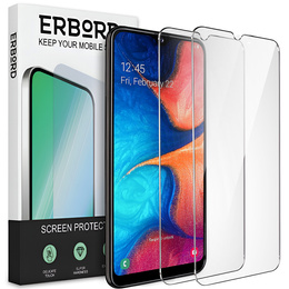 2x Szkło Hartowane do Samsung Galaxy A20E, ERBORD 9H Hard Glass, szybka