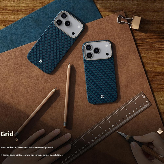 Etui BENKS C1 do iPhone 17 Pro Max, Kevlar Aramid Fiber, do MagSafe – niebieskie