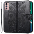 Etui z klapką do Motorola Moto G42 4G, Butterfly, czarne