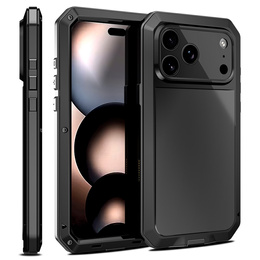 Etui do iPhone 17 Pro Max, pancerne, z wbudowanym szkłem, czarne