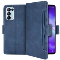 Etui z klapką do Oppo Reno 5 5G, Card Slot, niebieskie