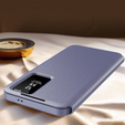 Etui z klapką do Samsung Galaxy A55 5G – fioletowe, Smart View Wallet z kieszenią na kartę