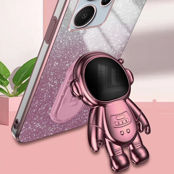 Etui do Xiaomi Redmi Note 13 Pro+, Glitter Astronaut, różowe